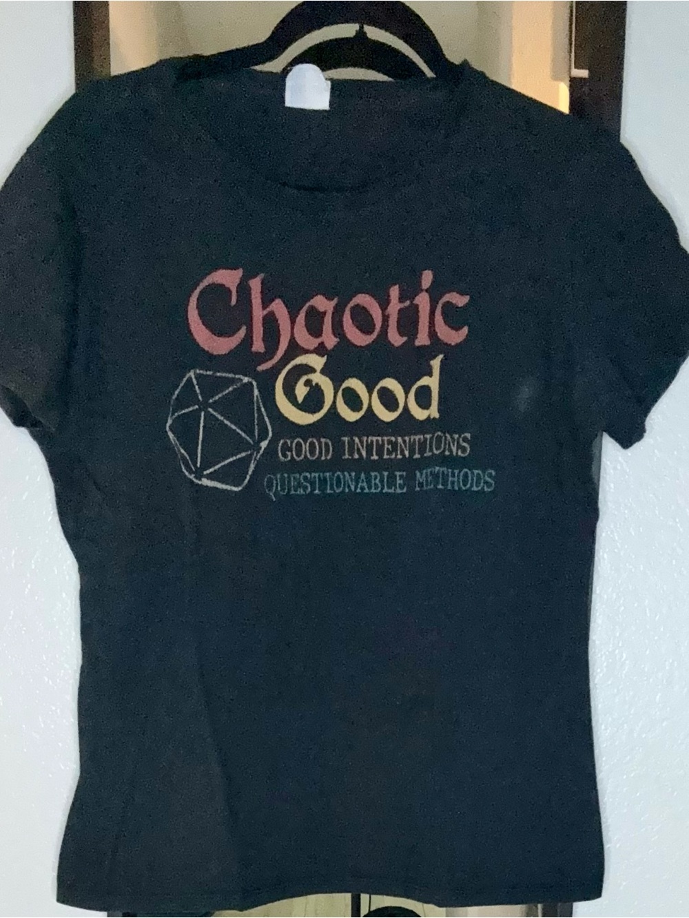 Chaotic Good Black Cotton Tee - L/G/G Ladies